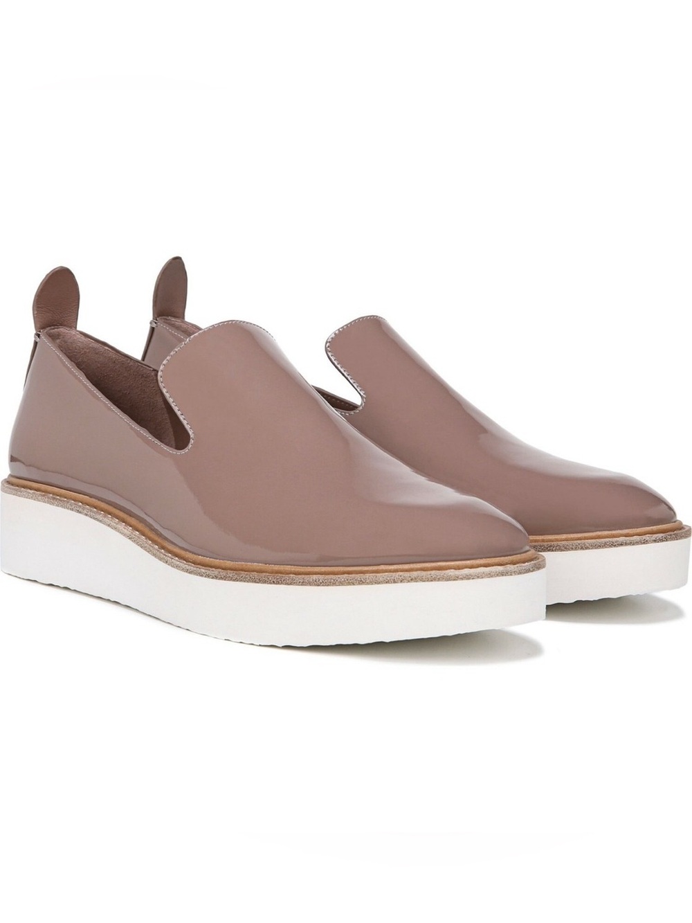 Vince Sanders Patent Leather Platform Slip On Sneakers Rose 11M NEW